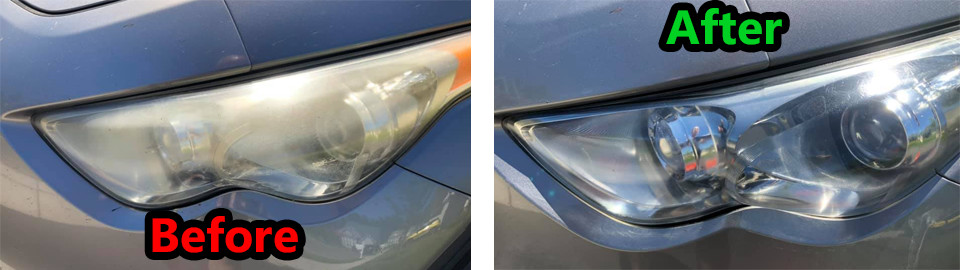 how to clean foggy headlights the easy way, before and after results