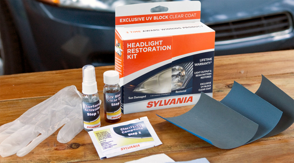 how to clean foggy headlights, sylvania car headlights restoration kit