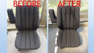 how to clean dirty cloth car seats, before and after comparison, car detailing planet