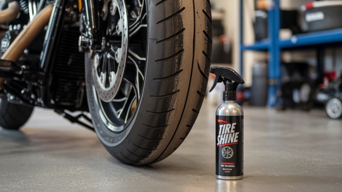 using tire shine on motorcycle tires