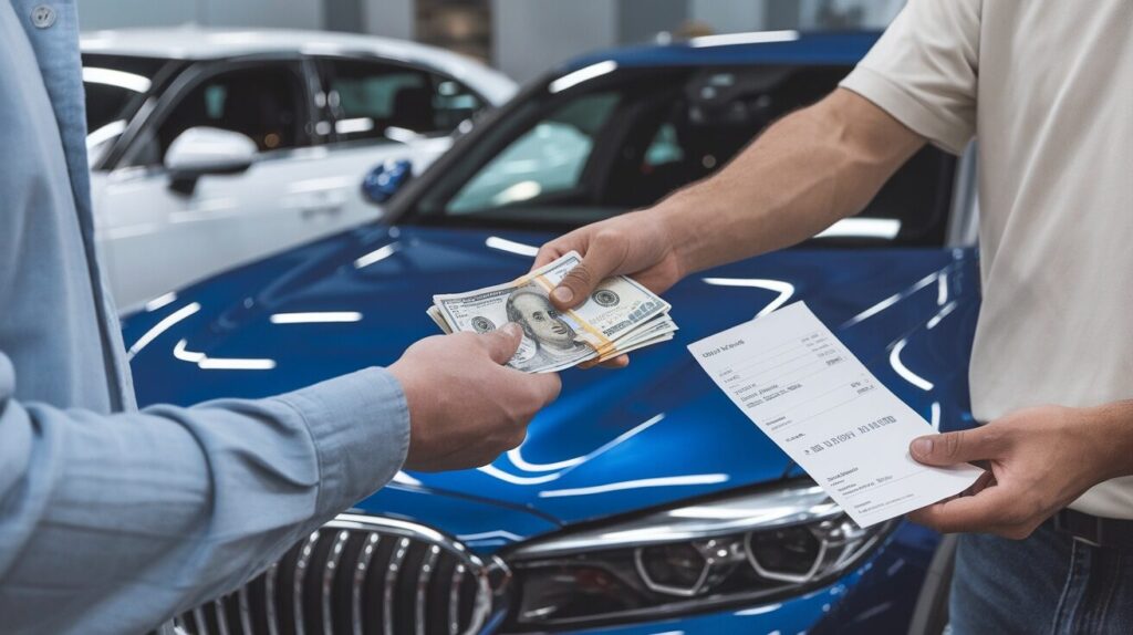 paying a car detailer