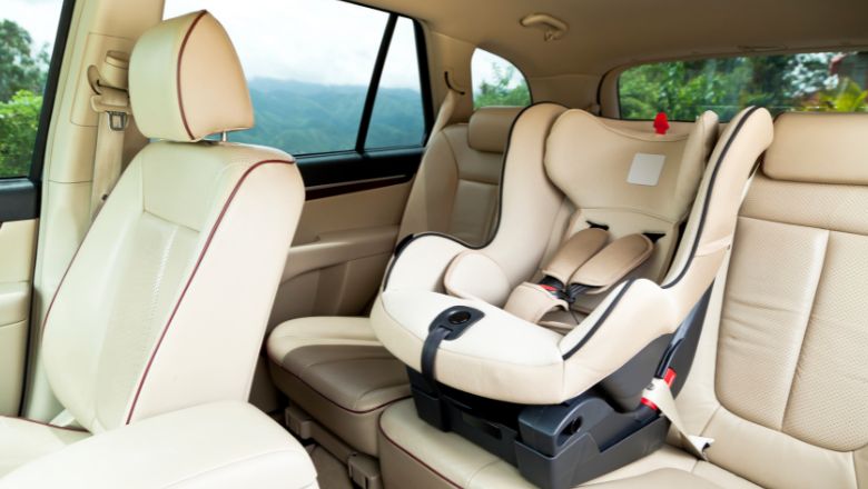 beige toddler car seat