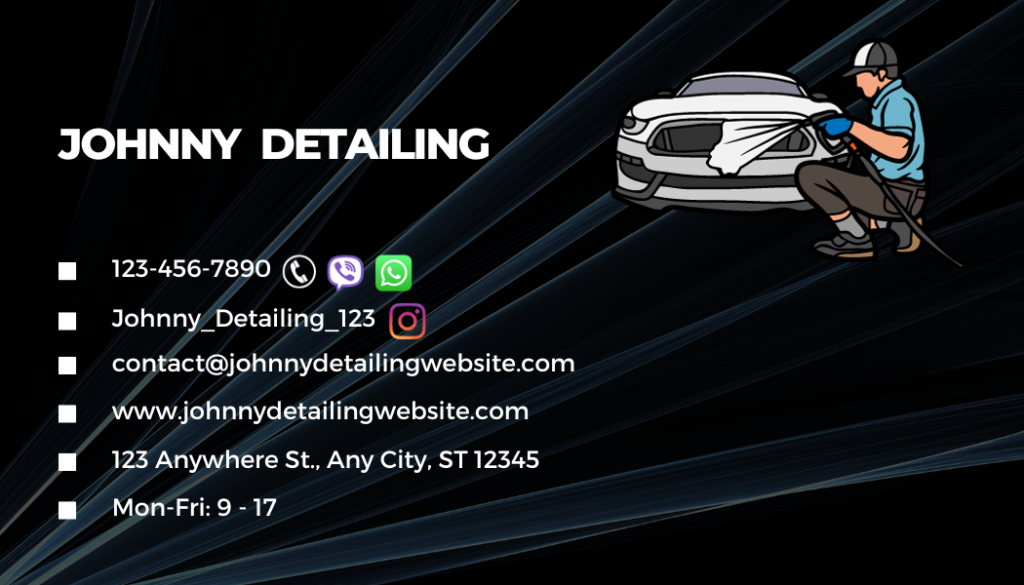 car detailing business card in canva
