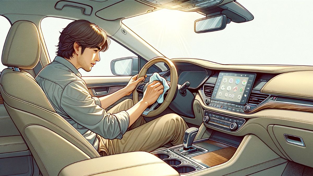 how to clean leather steering wheel in a car