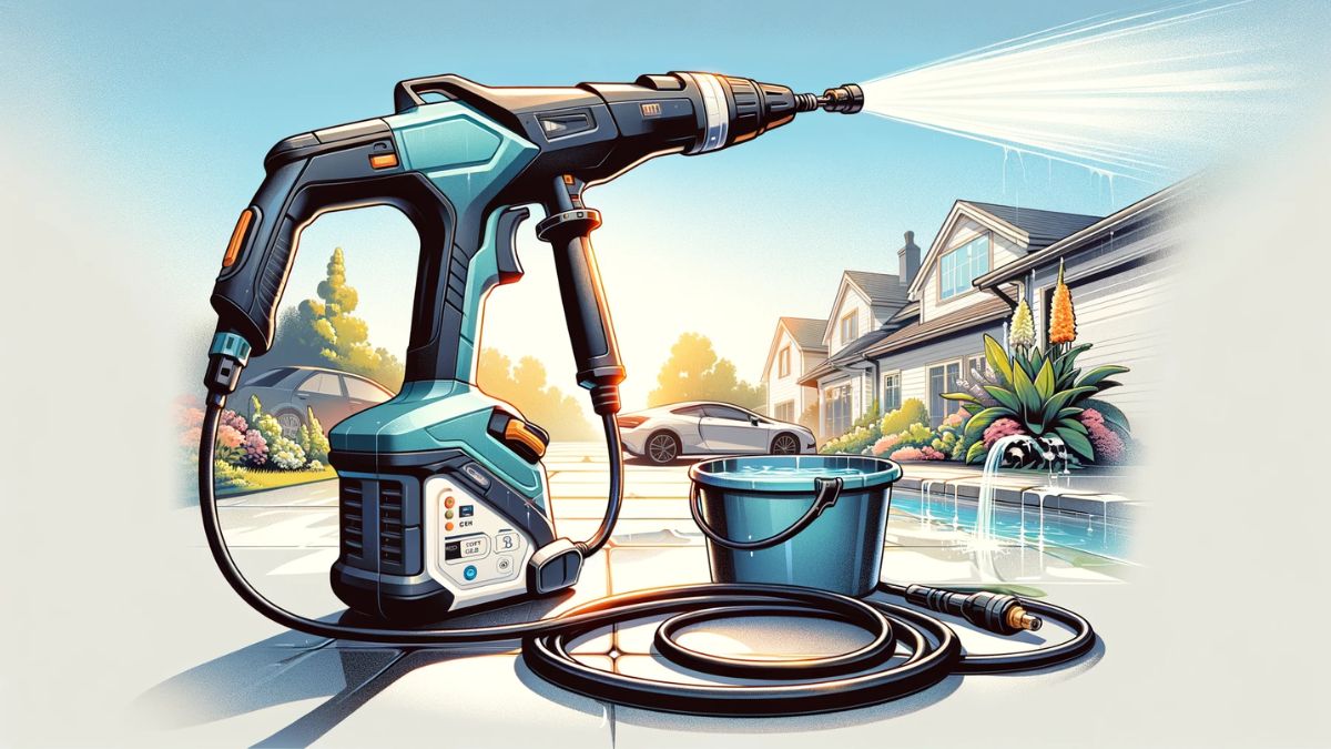 cordless pressure washer, illustration